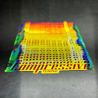 Compressive Tuning Holographic Stickers