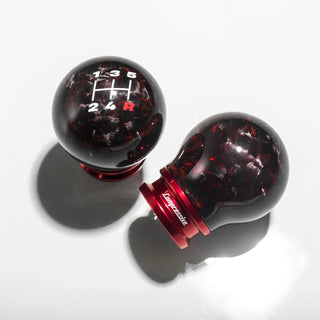Red Forged Carbon Shift Knob - Height Adjustable M12x1.25mm