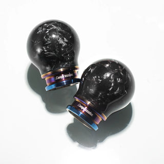 Limited Edition Forged Carbon Shift Knob - Height Adjustable M12x1.25mm (Weighted) Titanium Finish