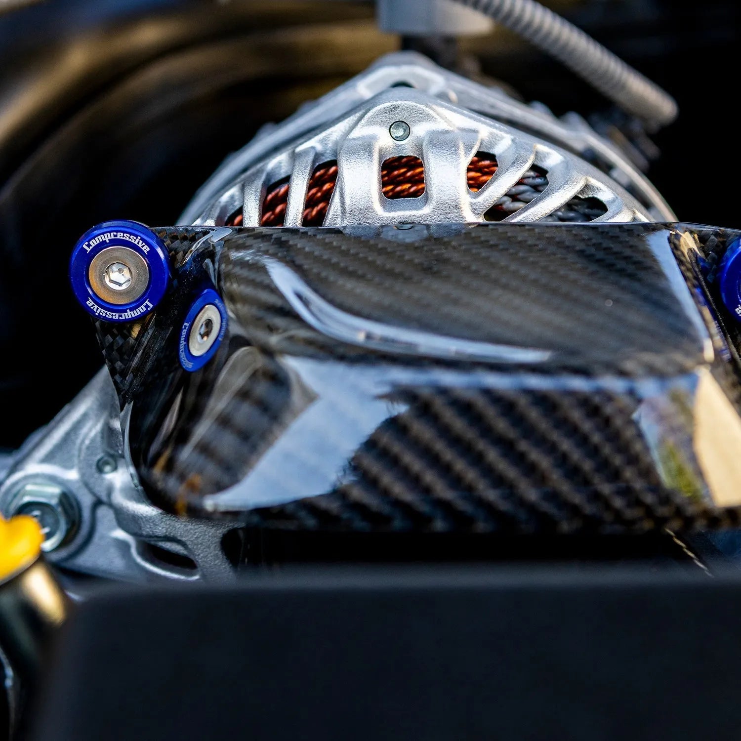 blue engine dress up kit JDC Titanium Engine Bay Dress-Up Hardware Kit