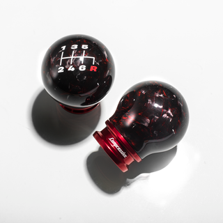 Red Forged Carbon Shift Knob - M12x1.25mm w/ M10 adapter