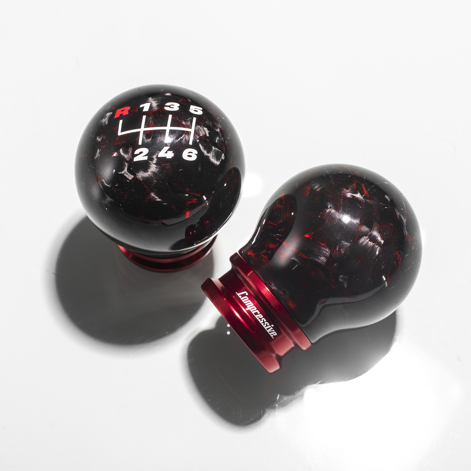 Red Forged Carbon Shift Knob - M12x1.25mm w/ M10 adapter Red Forged Carbon Shift Knob - M12x1.25mm w/ M10 adapter