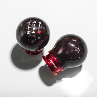 Red Forged Carbon Shift Knob - M12x1.25mm w/ M10 adapter