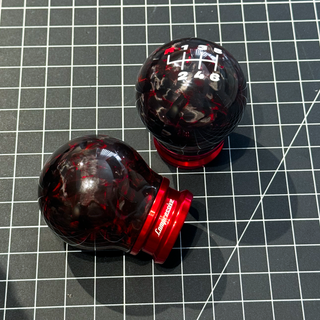 Red Forged Carbon Shift Knob - M12x1.25mm w/ M10 adapter